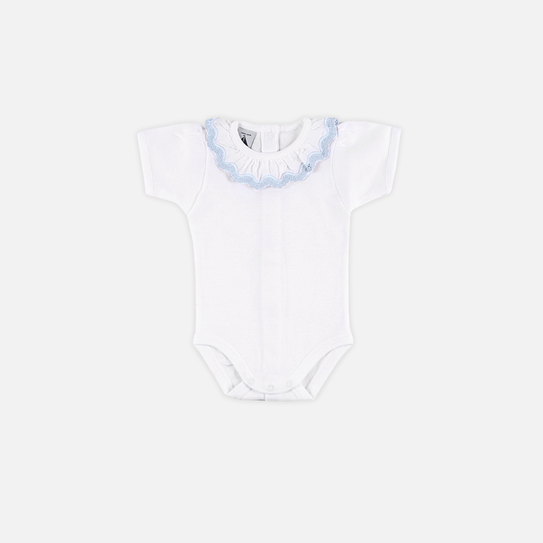 Short Sleeve Frilled Neck Bodysuit
